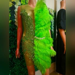 Beautiful feather dress make a statement be different